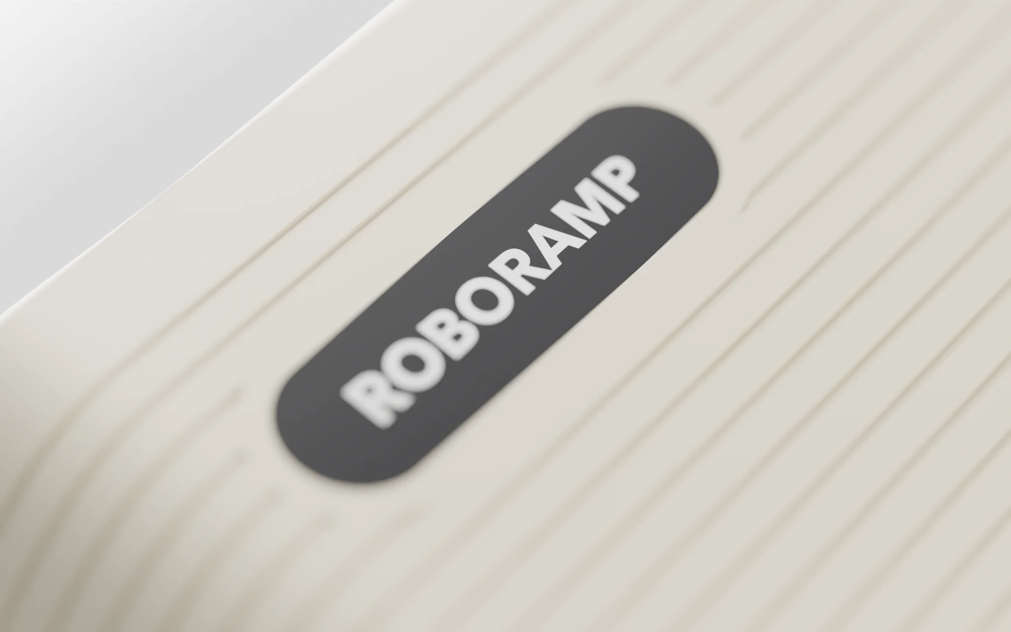Close-up of the badge set into the ramp surface